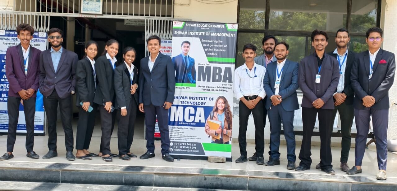 MBA students participating in campus placement activities at Shivam Institute of Management, Anand, Gujarat